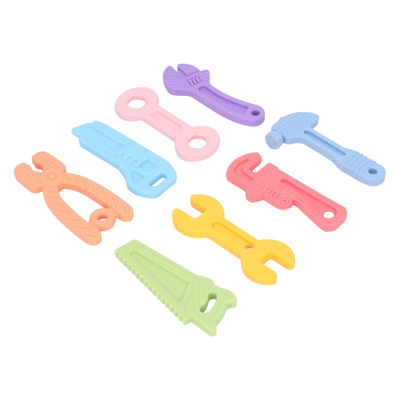 8Pcs Silicone Baby Teether Toys Soothe Babies Sore Gums Soft