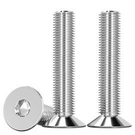 Drenky Pack of 10 M8 x 35 mm Countersunk Screws Stainless Steel V2A VA A2 Screw with Lowered Head DIN 7991 / ISO 10642 Countersunk Screw Rustproof Silver Hexagon Socket Screws Metric Standard Thread
