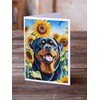 Caroline's Treasures Rottweiler in Sunflowers Greeting Cards Pack of 8