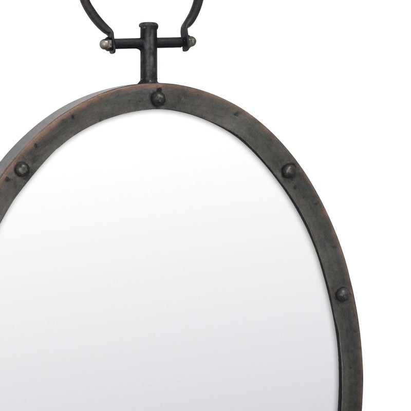 Stonebriar 24.6" x 14" Oval Bronze Metal Wall Mirror with
