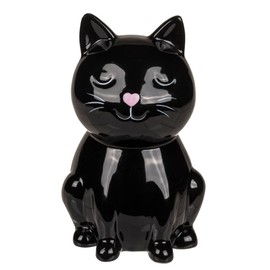 Ceramic Money Box with Lid and Key (Black)