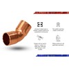 Everflow CCLF0100-5 45 Degrees Elbow Copper Fittings, 1-1/4,