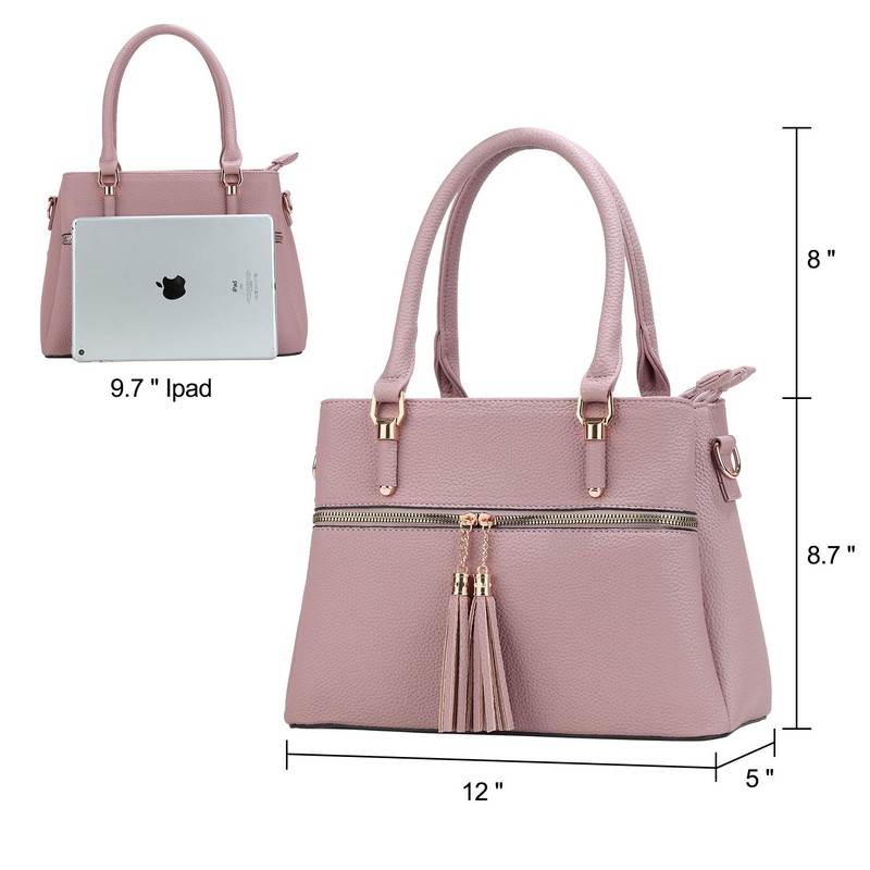 KKXIU Triple Compartment Purses and Handbags for Women Top Handle