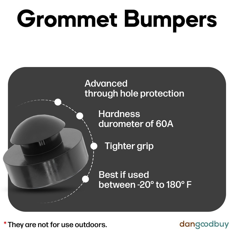 Large Rubber Push-in Ridged Stem Bumpers 1" Diam - Feet