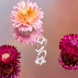 Tuscany Silver Women's Sterling Silver Star With Cubic Zirconia Ring - Size N