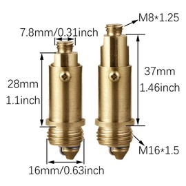RLECS 58x16mm Brass Downcomer Pop up Core Pop up Drain Plug 304 Spring Replacement Core with Sealing Ring Suitable for Domestic Bathtub Sink