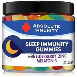 Absolute Immunity - Gomitas para dormir de zinc y saco con melatonina, ayuda para dormir 100 libre de drogas, apoyo al sistema inmunolgico, adultos y 