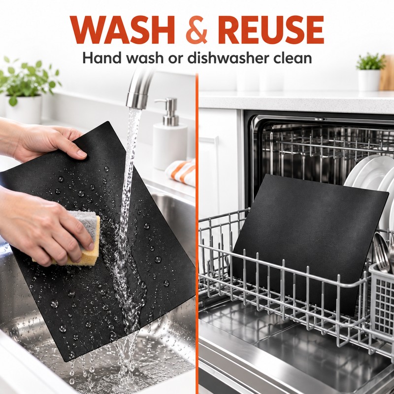 Reusable Nonstick Oven Liner Mat, PTFE Fiberglass Heat Resistant Protector