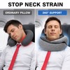 U-Shaped Memory Foam Travel Neck Pillow with Adjustable Velcro and