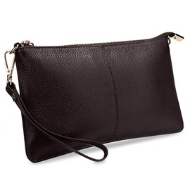 YALUXE Genuine Leather Wristlet Handbags Purses Cell Phone Pocket Clutch Wallet Crossbody Bags for Women