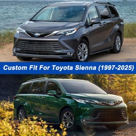 Waterproof Minivan Car Cover for Toyota Sienna 1997-2025, All Weather Full Outdoor Cover with Zipper Door Cotton Lining Sun Rain Snow Dust Protection