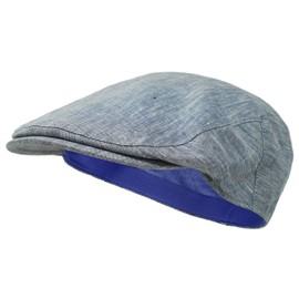 Borges & Scott The Sammy – Irish Linen Flat Cap - Denim - 58cm