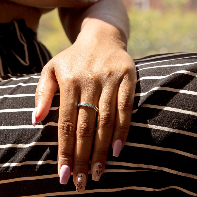 Tuscany Silver Women's Sterling Silver 2 mm Light Blue Crystal