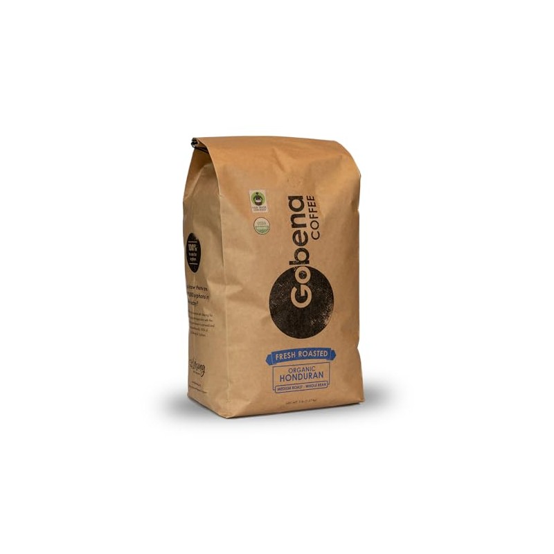 5lb Fair Trade Organic Certified Honduran Medium Roast Whole Bean,