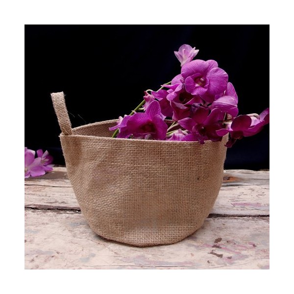 Burlap Flower Baskets 4.5" x 4.5" (6-Pack)