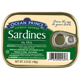 Ocean Prince Sardines in Oil, 3.75 Ounce Cans (Pack of 12)