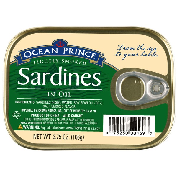 Ocean Prince Sardines in Oil, 3.75 Ounce Cans (Pack of