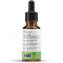 Organic Castor Oil Cold Pressed Pure and Natural Care for Hair, Eyelashes, Nails, Skin, Beard (100 ml)