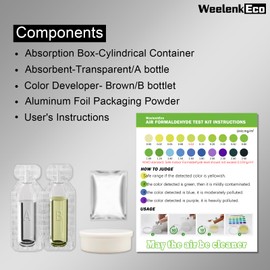 Air Formaldehyde (HCHO) DIY Test Kit - Find Out How Much Formaldehyde is in The air Around You, Suitable for Detecting Formaldehyde Levels in The air of Various Indoor environments（1 Kit）