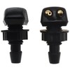 LBTODH 2PCS Car Wiper Washer Nozzle Black Double-hole Front Windshield