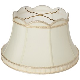 Royal Designs Top Scallop with Gallery Designer Lamp Shade, Eggshell/Ivory 11.5 x 17 x 10.5