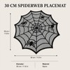 30cm Black Spider Web Placemat for Halloween – Lace-Style Round