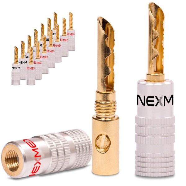 NEXMEX Hollow Banana Plugs 4 mm - 16 Pieces Plugs