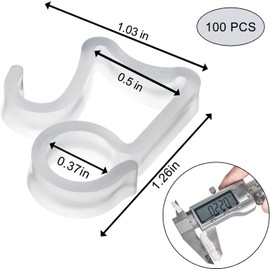 AccEncyc 100 Pcs Outdoor Light Clips Hooks for Outdoor String Lights Gutter Clips for Hanging Christmas Village Accessories