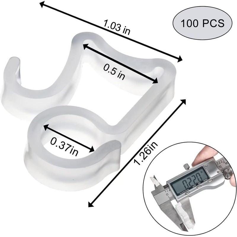 AccEncyc 100 Pcs Outdoor Light Clips Hooks for Outdoor String