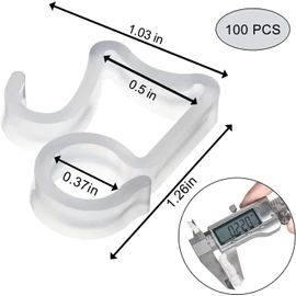 AccEncyc 100 Pcs Outdoor Light Clips Hooks for Outdoor String Lights Gutter Clips for Hanging Christmas Village Accessories