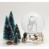 20040 snow globe deer silver base 140mm height with music