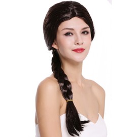WIG ME UP - Per-P2 Wig Carnival Fancy Dress Women's Wig Rapunzel Long Dark Brown Braided Braid Maid Medieval Pechmarie Per-P2