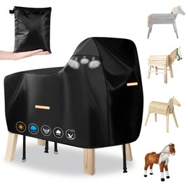 Cover Wooden Horse, Robust 420D Wooden Horse Cover, Waterproof, Outdoor, Universal Tarpaulin Wooden Horse with Waterproof Strips, 2 Windproof Buckles, Wooden Horse Accessories - Wooden Horse