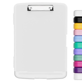 Hnogri Plastic Clipboard with Storage, High Performance Clips, Clipboard Storage Box, Light Weight, Smooth Writing for Work, Size 14 x 9.6 x 1.2 inches (Female)