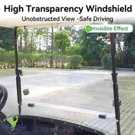 Panglong EZGO Golf Cart Windshield-Fold Down Windshield Anti-Impact Resistant, EZGO Windshield with Windshield Clips and Screws, Fits 1995-2013 EZGO TXT, DCS, PDS Electric and Gas Golf Carts