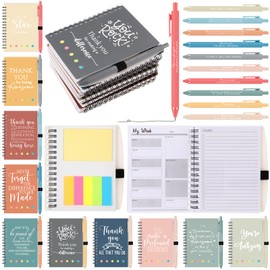 Tellingyou 20 Set Christmas Thank You Gifts Inspirational Weekly Planner Notebook with Sticky Note Ballpoint Pens Bulk Appreciation Gifts for Employees Coworkers Team Staff Teacher