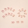 24Pcs Square False Nails Short, French Tip Stick on Nails