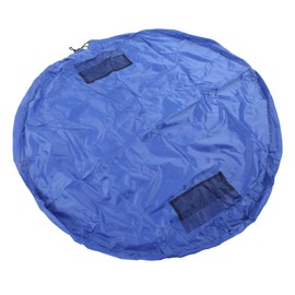 Drawstring Toy Play Mat Polyester Outdoor Indoor Waterproof Toy Storage Bag for Kids Diameter 140CM Blue