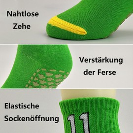 HYCLES Trampoline Socks Children's Non-Slip Socks 6 Pairs Boys Girls Non-Slip Training Floor Toddler Socks for 3-12 Years, 01# Beige + Light Yellow + Orange + Green + Blue + Black