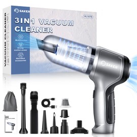 Saker Car Vacuum Portable Cordless 3 in 1 Handheld Car Vacuum 15000PA High Power with Brushless Motor and TypeC for Christmas Cars,Office,Home Cleaning HL107B