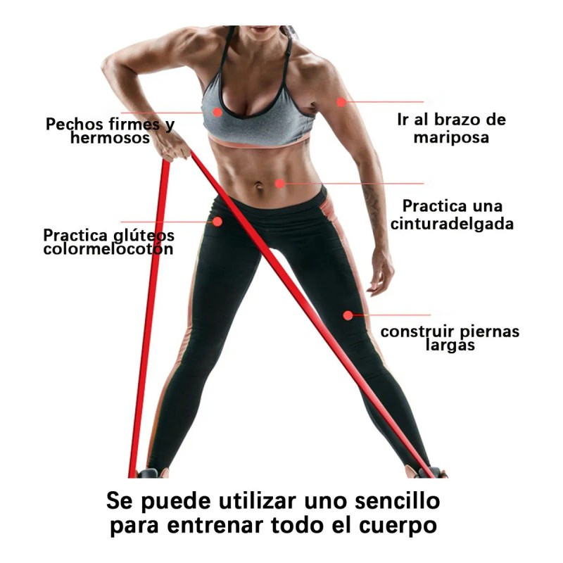 Set 5 Liga De Resistencia Fitness Bandas Elasticas Ejercicio Aidehome