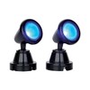 Lemax Village Collection Round Spot Light Blue Set of 2