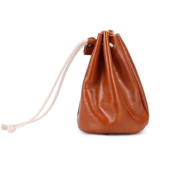 Whatna CL-1019 Thick Hand Cowhide Coin Purse, Women's Drawstring Bag,