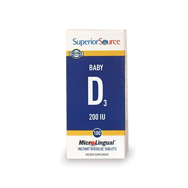 Superior Source Baby D Infant Formula Nutritional Supplements, 200 IU,100 Count
