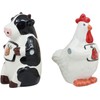 Ebros Gift Holstein Cow and Chicken Hen Holding Eat Chicken