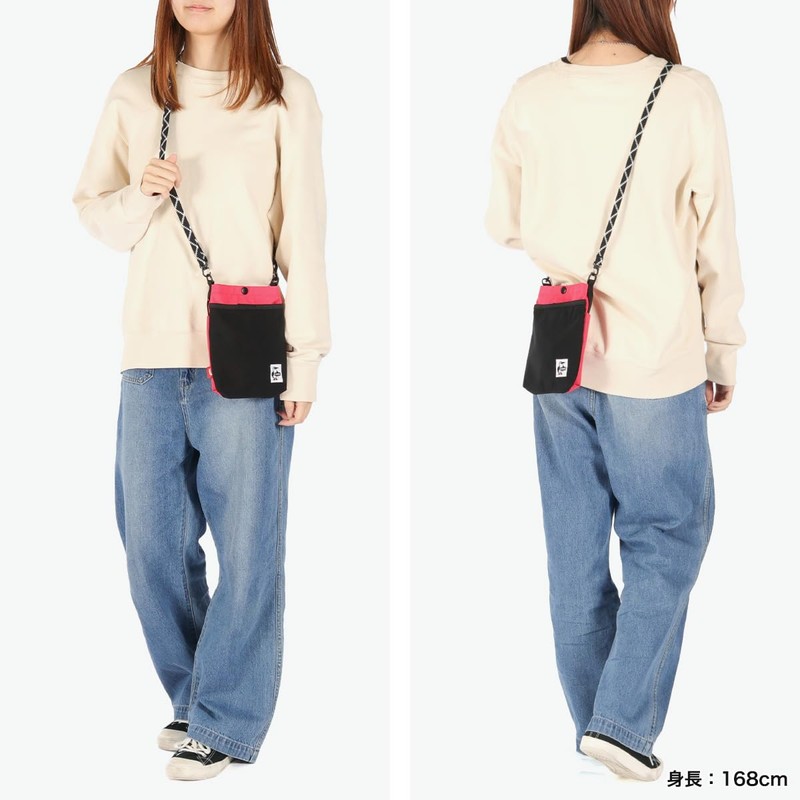 Chums Recycle Mesh Pocket Shoulder Bag, Pink