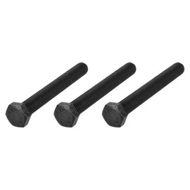 METALLIXITY Hex Bolts (M12-1.75x90mm) 3Pcs, Carbon Steel Fully Threaded Black Oxide, Coarse Thread UNC Hex Head Screw Bolt - for Furniture Repair