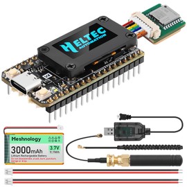 Meshnology ESP32 LoRa V4 Development Board + L76 GNSS Module + 3000mAh Battery, Upgraded ESP32-S3 SX1262 LoRa WiFi Bluetooth 2MB PSRAM 16MB Flash 915MHz Antenna OLED Support GPS Solar Meshtastic IoT