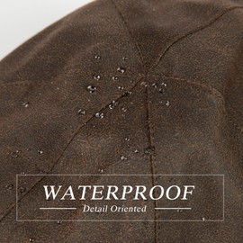 TOP-EX Faux Leather Flat Cap for Men – Ivy Cap, Driving Hat, Gatsby Style, Waterproof Winter Windproof Newsboy Cap for Driving, Walking, Golfing – Coffee M/L