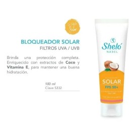 Bloqueador Solar Fps 50+ Con Extractos De Coco, Sheló Nabel
